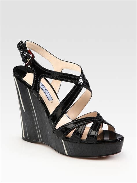 prada criss cross wedge sandal|farfetch prada shoes.